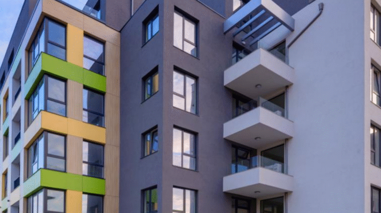 Residential building with shops and underground garages